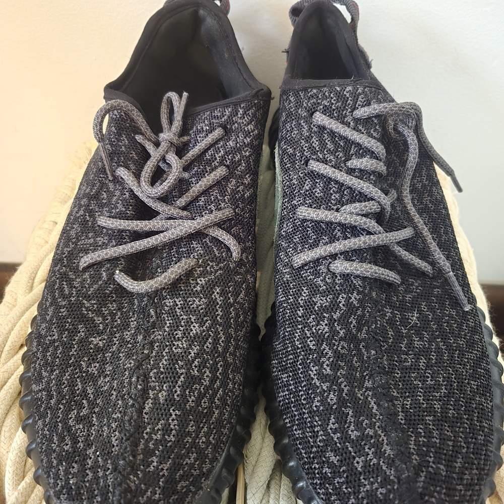 Yeezy Black and Gray Knit Sneakers